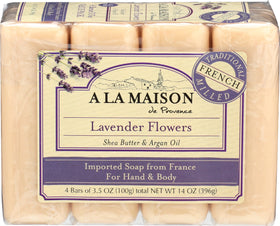 A LA MAISON close-up of bar texture highlighting creamy dense lather benefit
