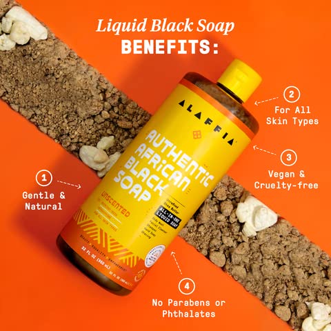 Alaffia bottle label detail with shea butter emphasis for softness