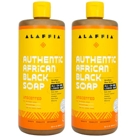 Alaffia front label showing product identity and unscented benefit
