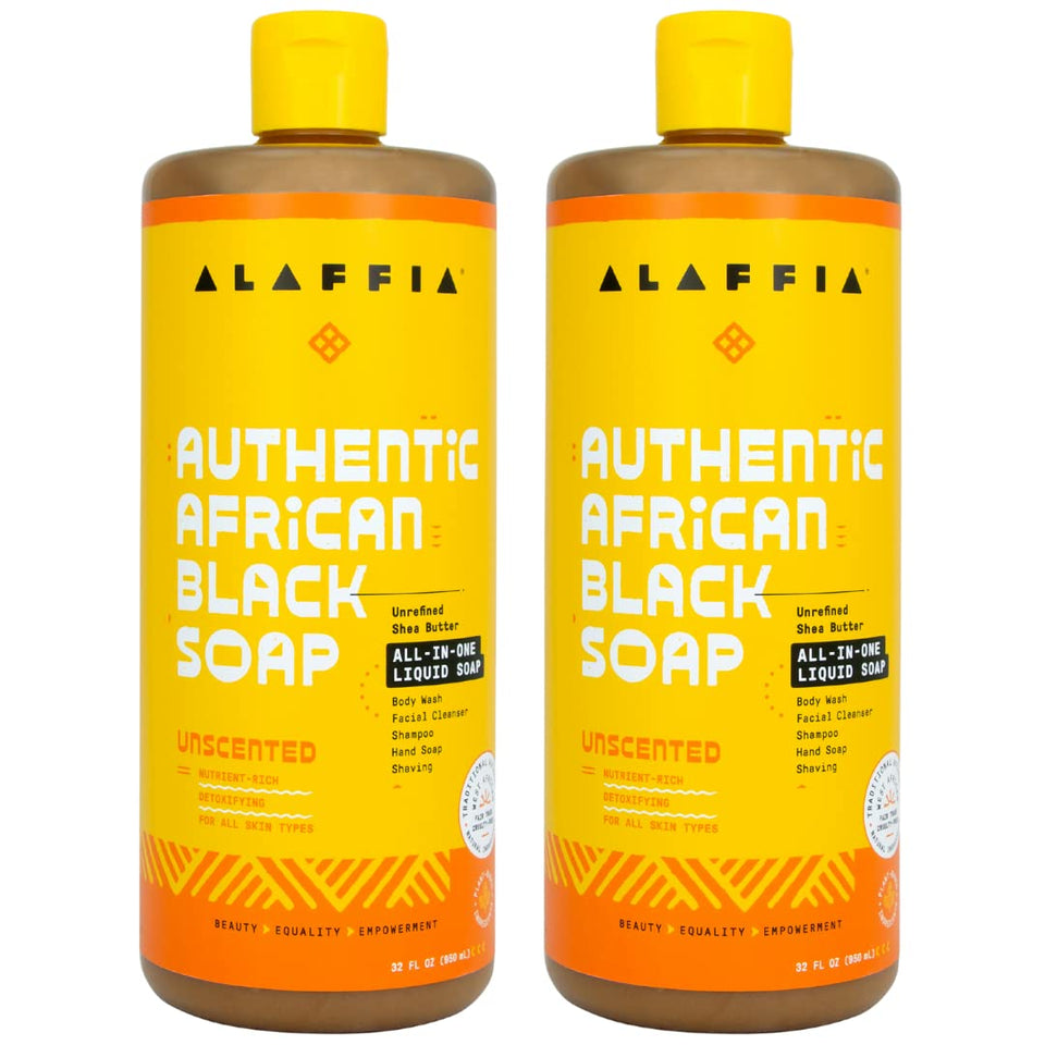 Alaffia front label showing product identity and unscented benefit