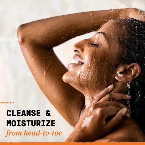 Alaffia being massaged into wet hair for clarifying wash benefit