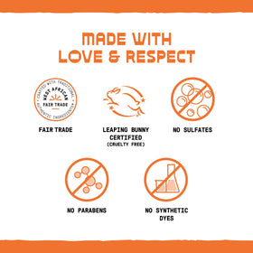 Alaffia label close-up highlighting shea butter and wild yam ingredients