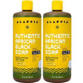 Alaffia front packaging 2 pack showing bottles and size benefits moisturizing