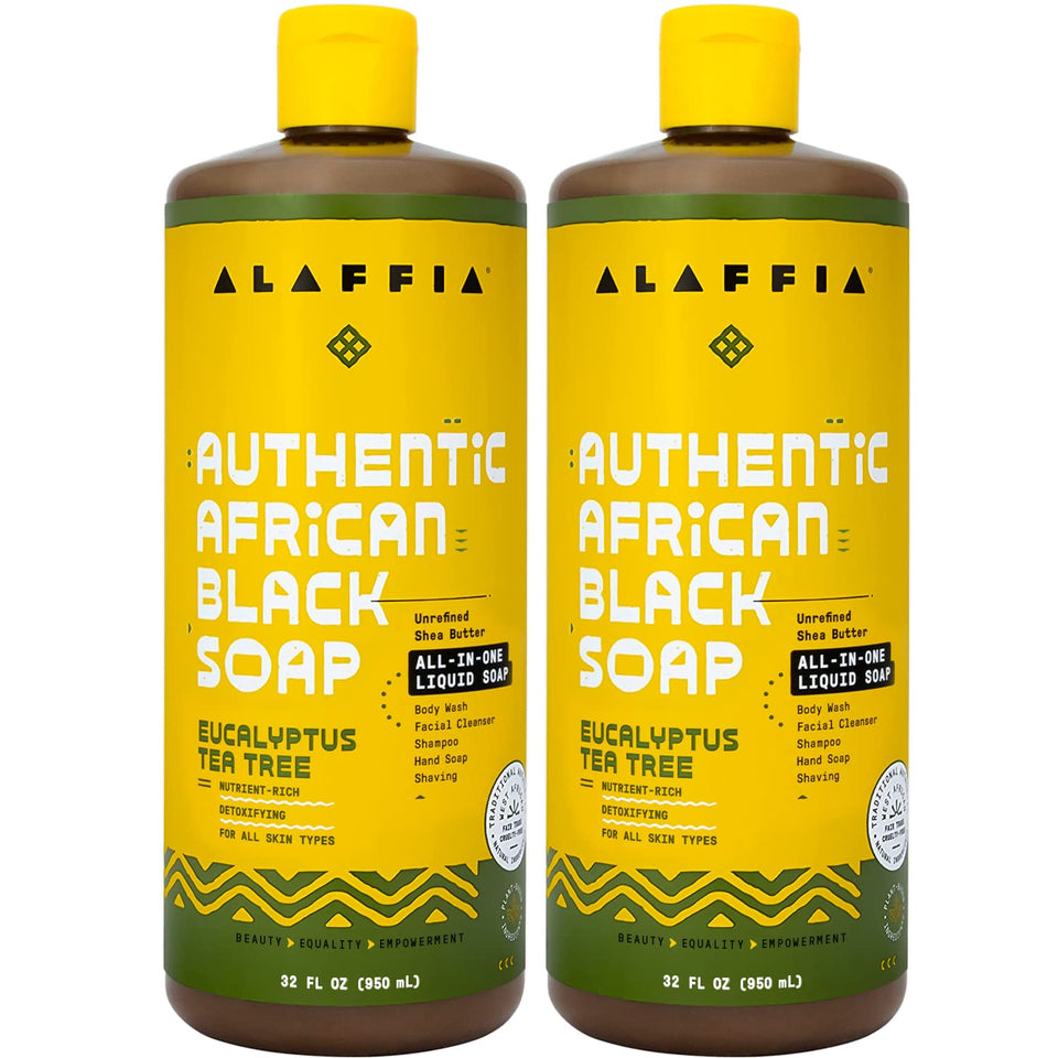 Alaffia front packaging 2 pack showing bottles and size benefits moisturizing