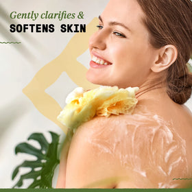 Alaffia shaving lather with razor showing cushion for smooth shave benefit