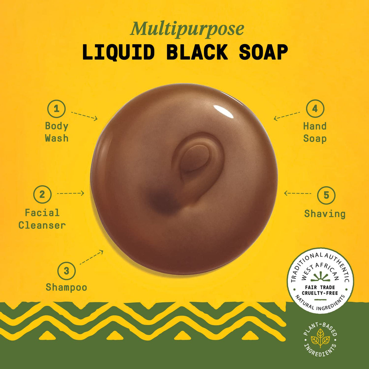 Alaffia used in shower on arm demonstrating gentle cleanse benefit