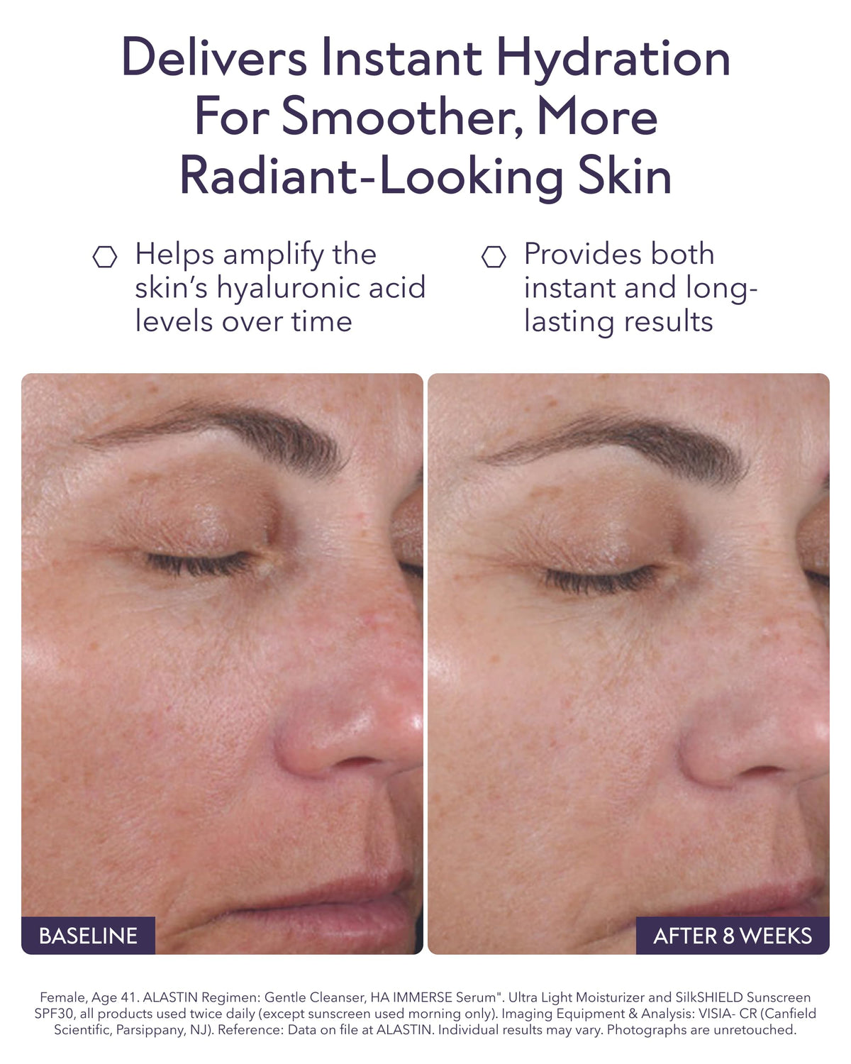 ALASTIN clear gel texture close-up showing lightweight hydration benefit
