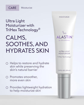 ALASTIN Skincare open cap showing lightweight cream texture, highlights quick absorption