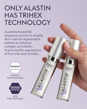 ALASTIN Skincare application on hand demonstrating fast absorption benefit