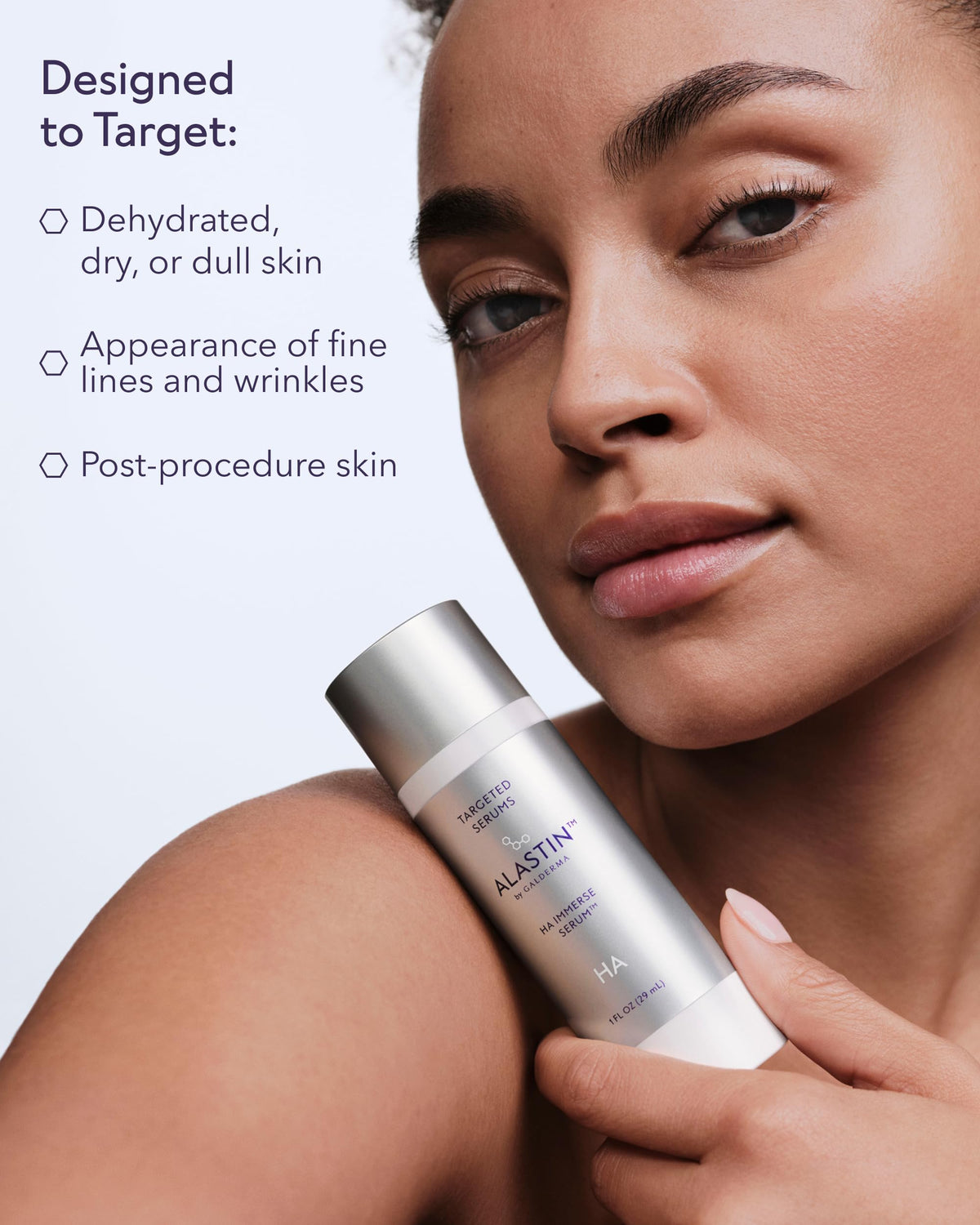 ALASTIN serum on hand spreading for fast-absorbing hydration benefit
