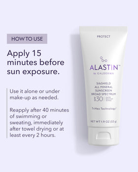 ALASTIN SilkSHIELD label showing mineral actives and peptide blend benefits