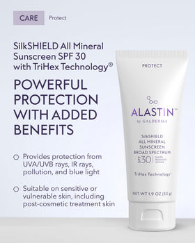 ALASTIN SilkSHIELD pump dispenser close-up for precise, hygienic application