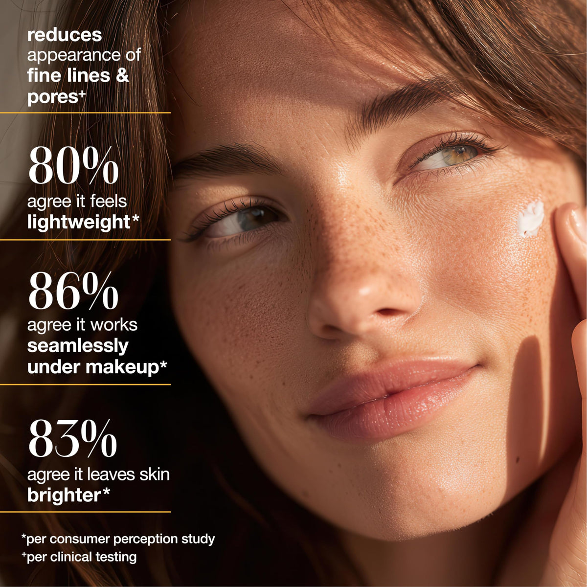 Alba Botanica applied to cheek demonstrating smooth, non-greasy layer