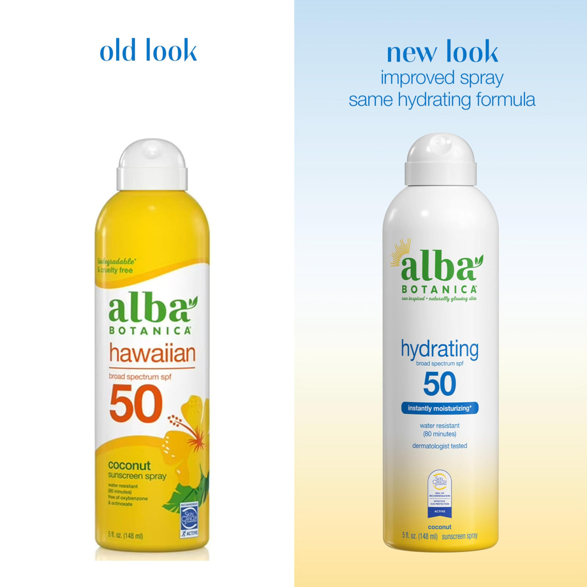 Alba Botanica nozzle closeup spraying fine mist for even, quick application benefit