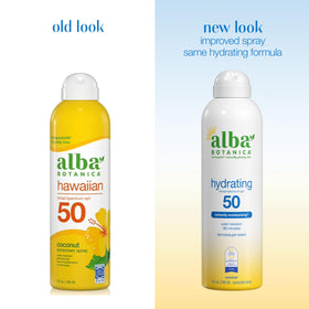 Alba Botanica nozzle closeup spraying fine mist for even, quick application benefit