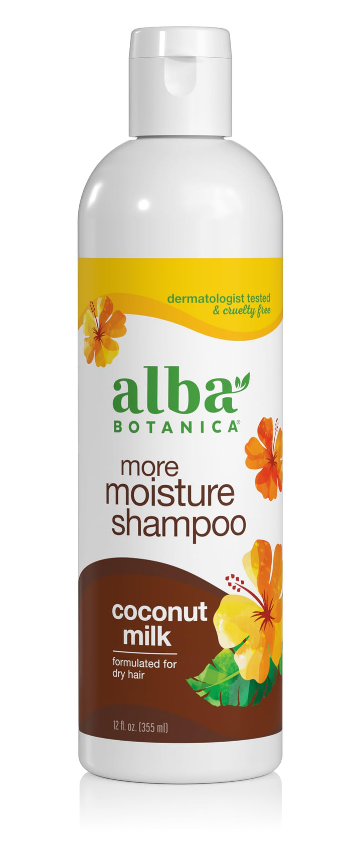 Alba Botanica front bottle view showing coconut milk hydration benefits