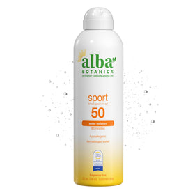 Alba Botanica front packaging showing SPF 50 and benefits