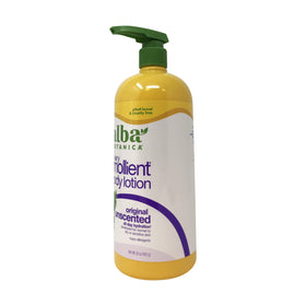 Alba Botanica lotion texture on hand demonstrating quick absorption benefit
