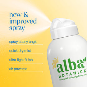 Alba Botanica nozzle and cap detail for precise, even spray application