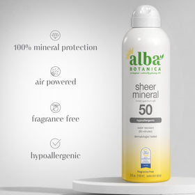 Alba Botanica being applied to arm showing even coverage and water resistance