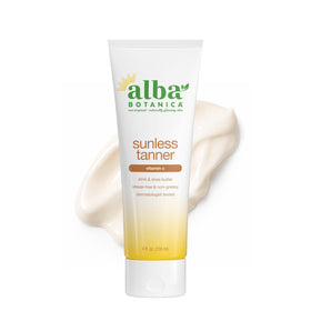Alba Botanica front tube view showing compact 4 oz packaging and easy-to-dispense cap