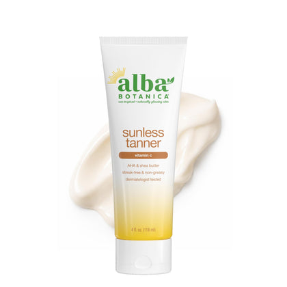 Alba Botanica front tube view showing compact 4 oz packaging and easy-to-dispense cap