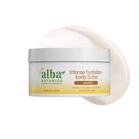 Alba Botanica front jar view showing packaging and size, highlights hydration