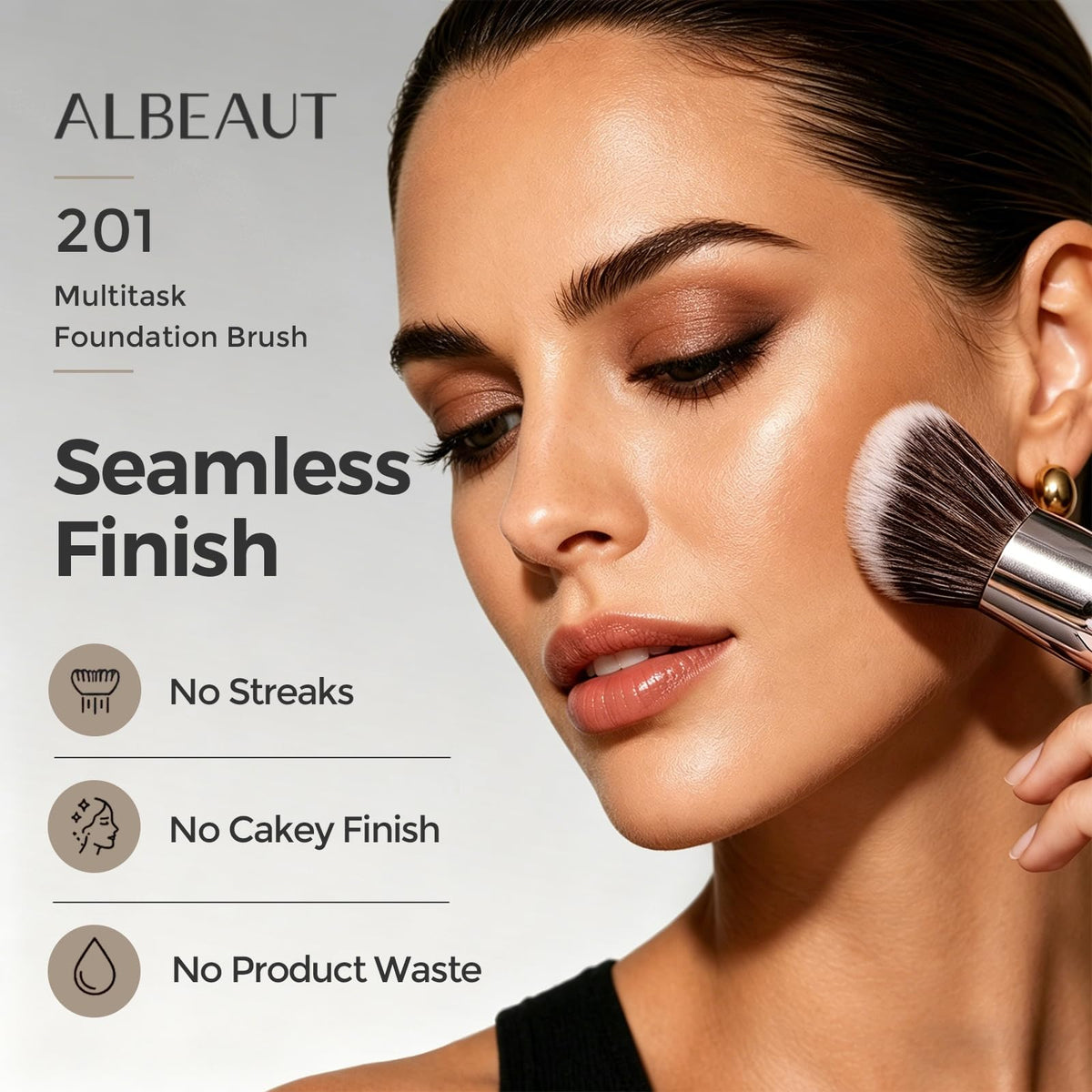 ALBEAUT 201 side profile highlighting the angled cut for precise facial contouring