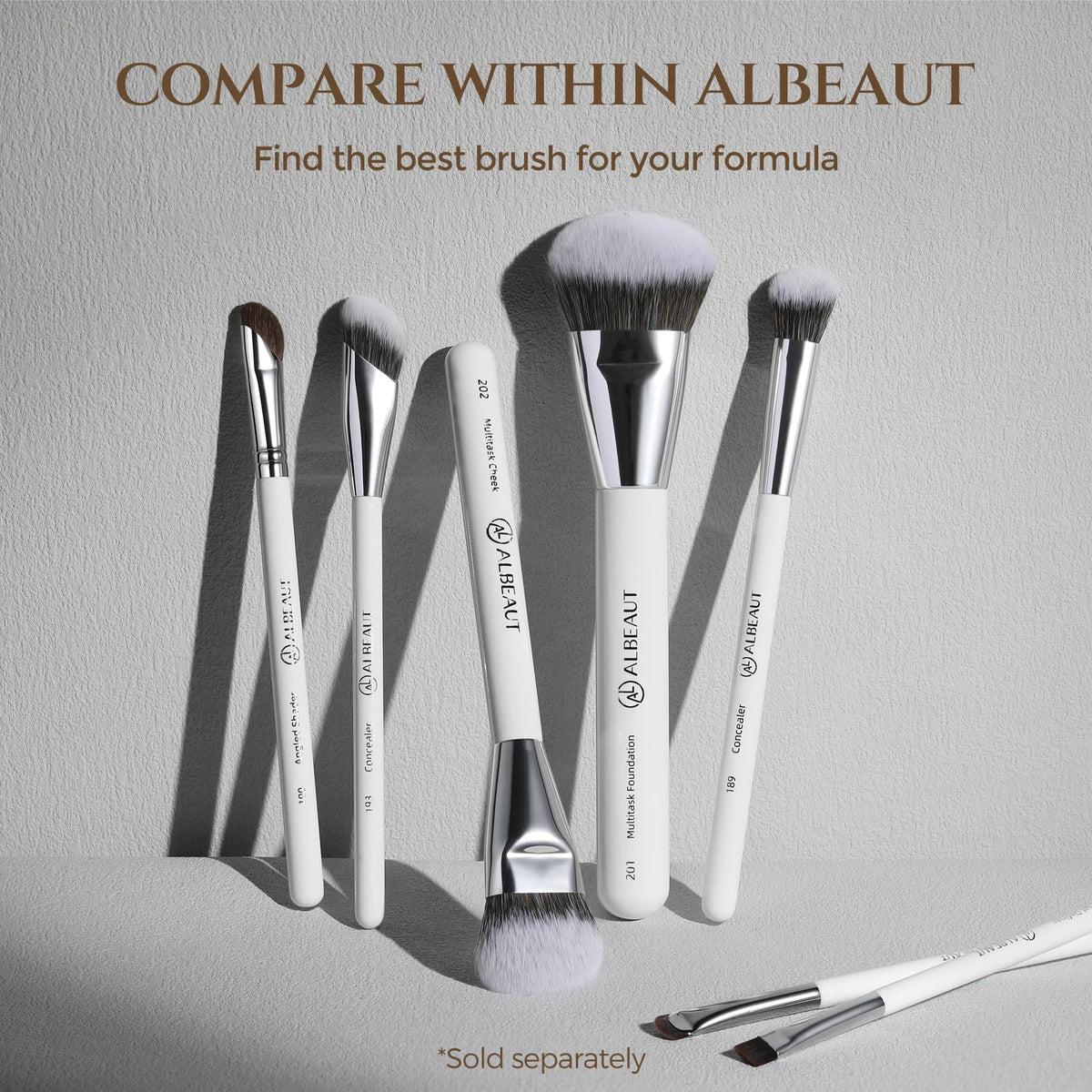ALBEAUT 201 inside makeup bag in lifestyle setting for travel-ready convenience