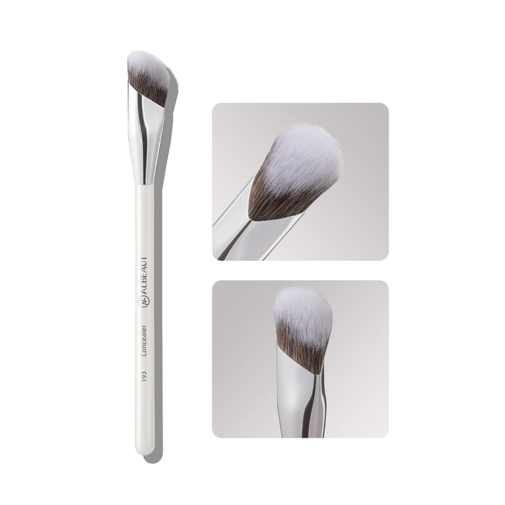 ALBEAUT angled concealer brush front view showing shape and tip for precise blending