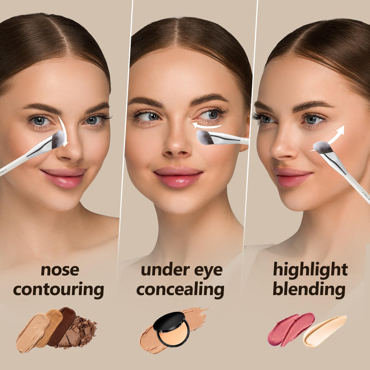 ALBEAUT brush applying concealer under-eye for smoother blending