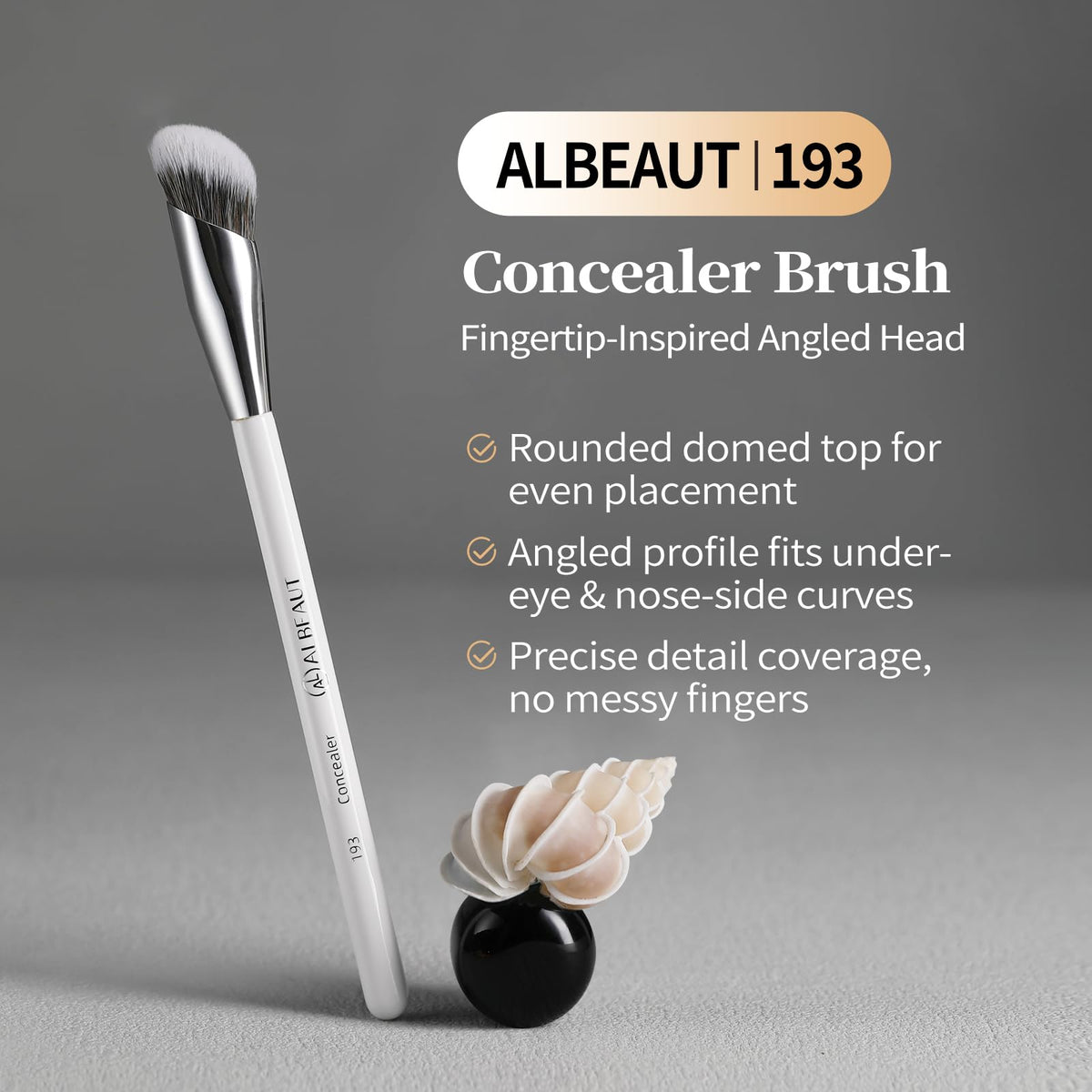 ALBEAUT bristle close-up displaying soft vegan fibers for gentle coverage