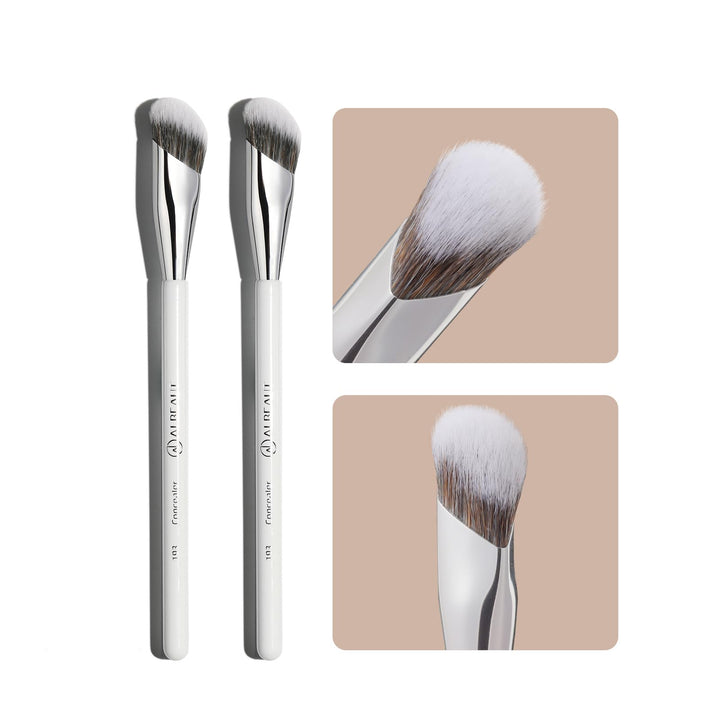 ALBEAUT front view of two brushes with pouch showing full kit benefits