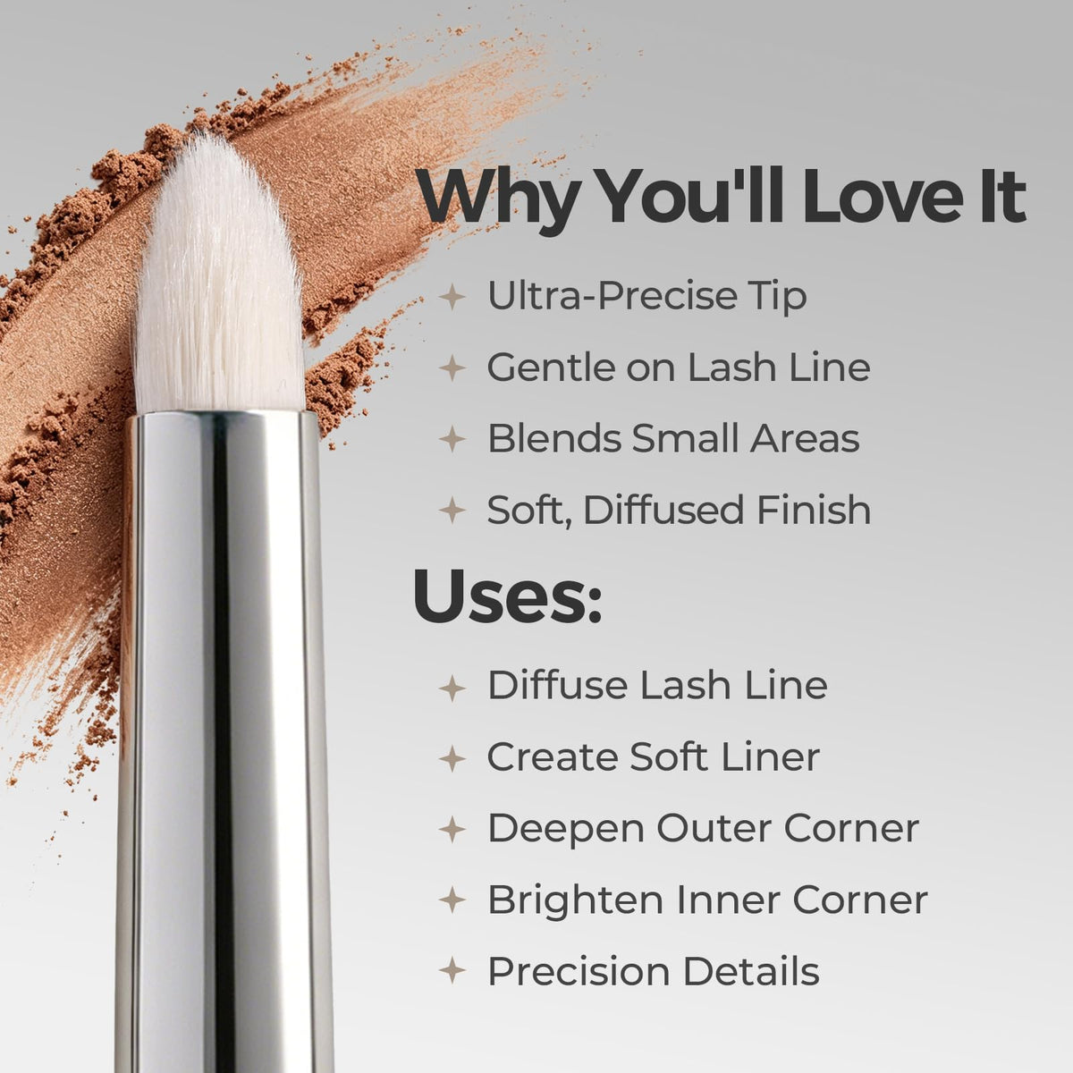 ALBEAUT brush applying highlight to inner corner for precision