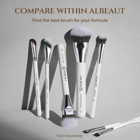 ALBEAUT brush inside makeup bag lifestyle image showing everyday portability