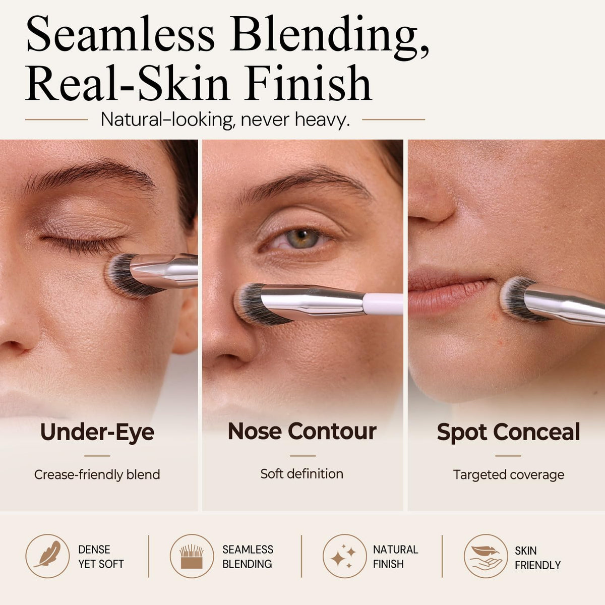 ALBEAUT brush blending contour along nose for refined sculpting