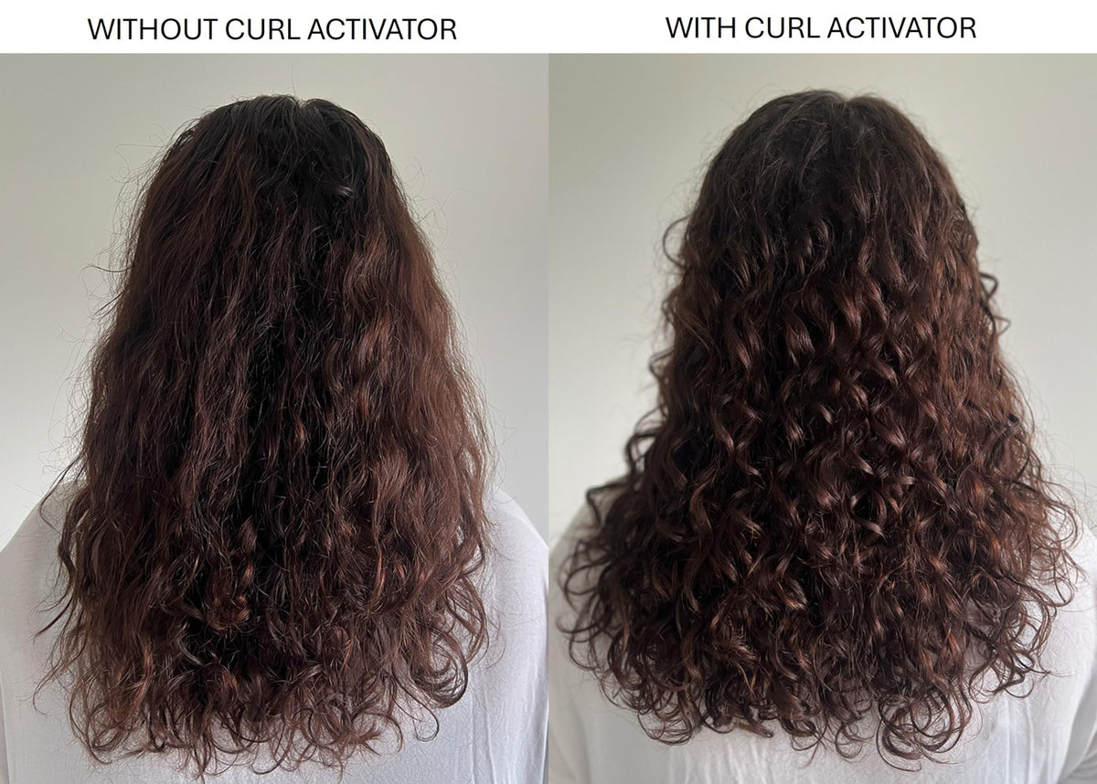 Alcôve used with a diffuser demonstrating enhanced curl volume and faster drying