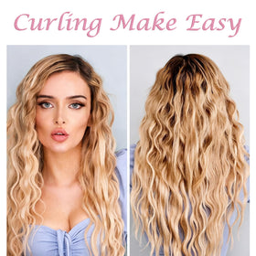 Aleath crimper in use creating waves, demonstrating faster styling and consistent texture