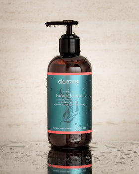 Aleavia splash photograph illustrating refreshed clean skin feeling
