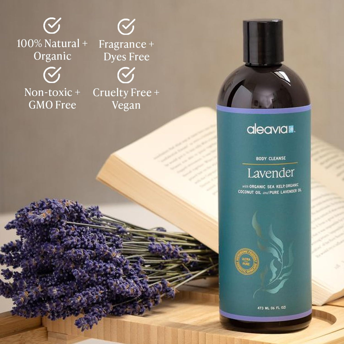 Aleavia creamy lather texture demonstrating gentle, moisturizing cleanse