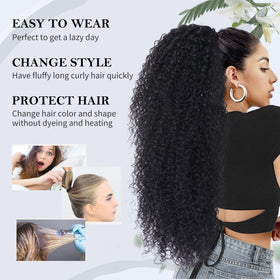 Alebery styled low ponytail with accessory showing versatile looks benefit
