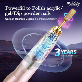 Alety gold drill bits arranged to show bit variety for shaping and cuticle work