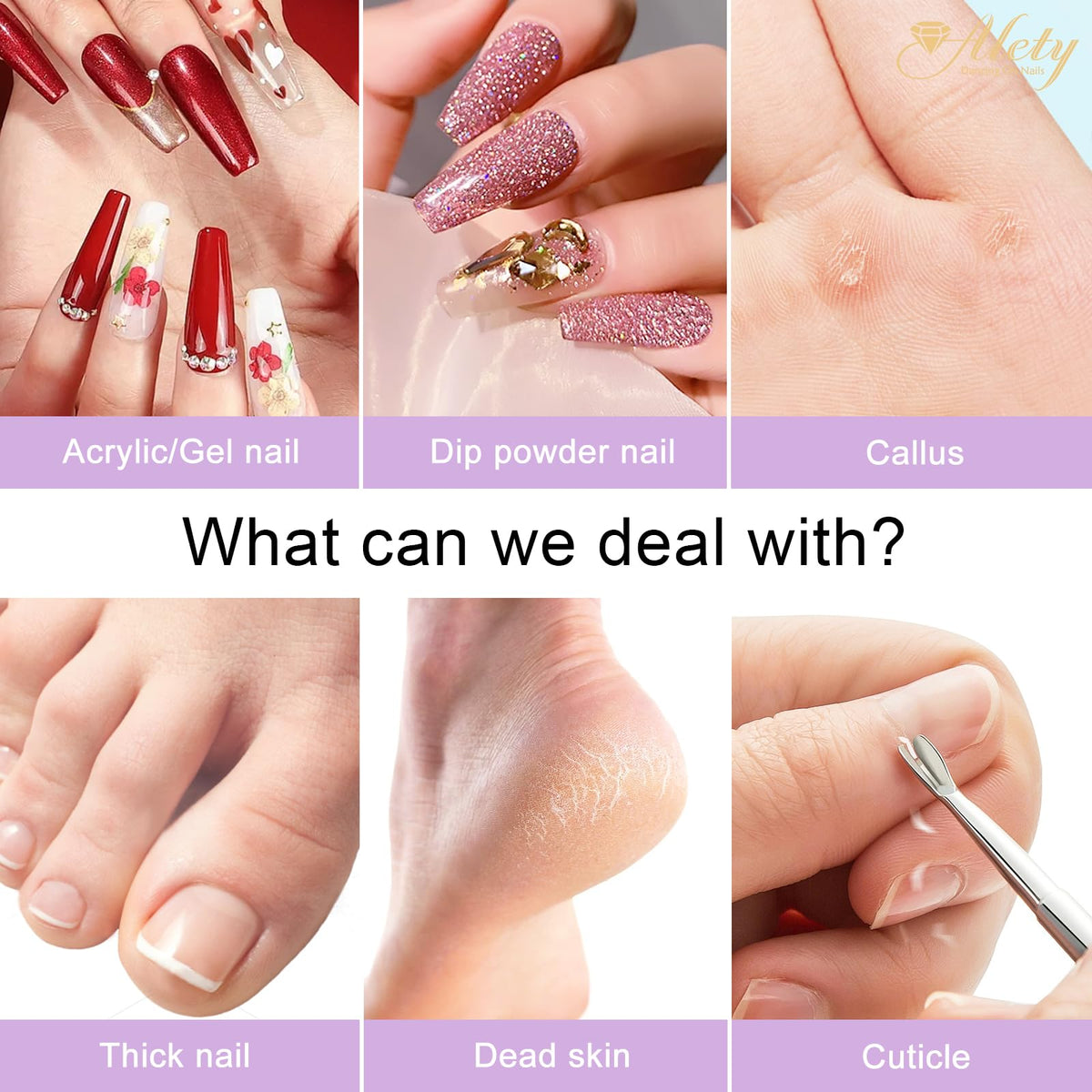 Alety sanding bands and bits detail illustrating accessory range for multiple finishes
