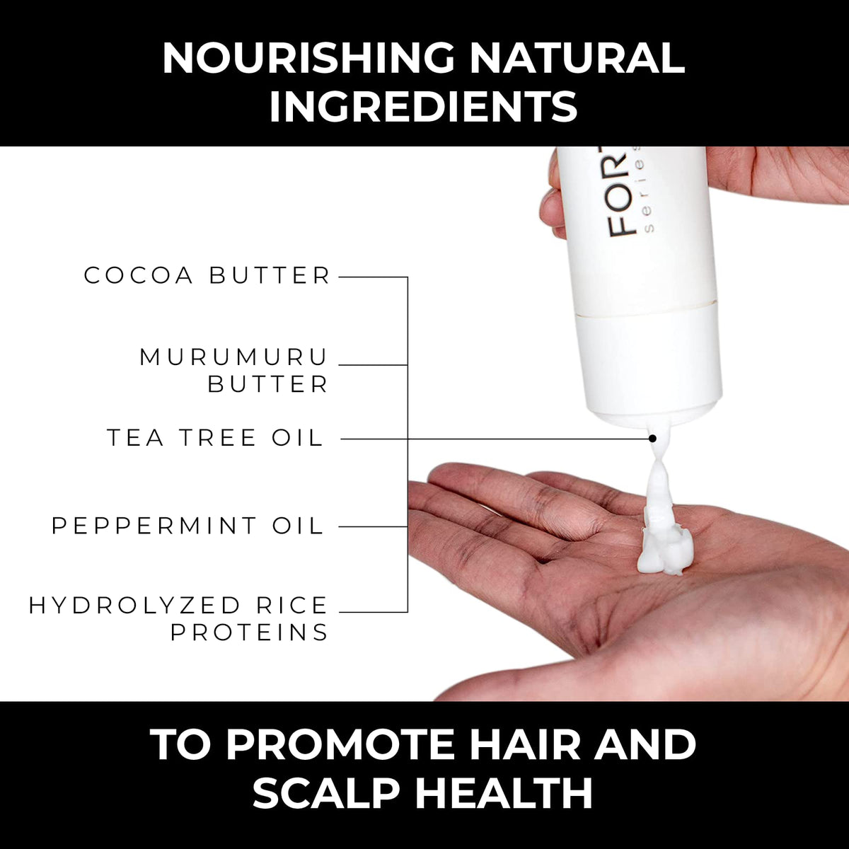 Alex Costa conditioner being poured into a hand to show easy application