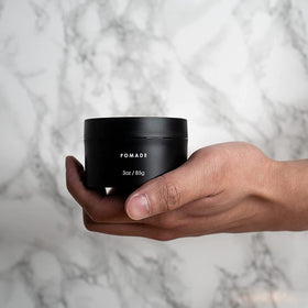 Alex Costa pomade in bathroom routine setting showing simple daily grooming benefit