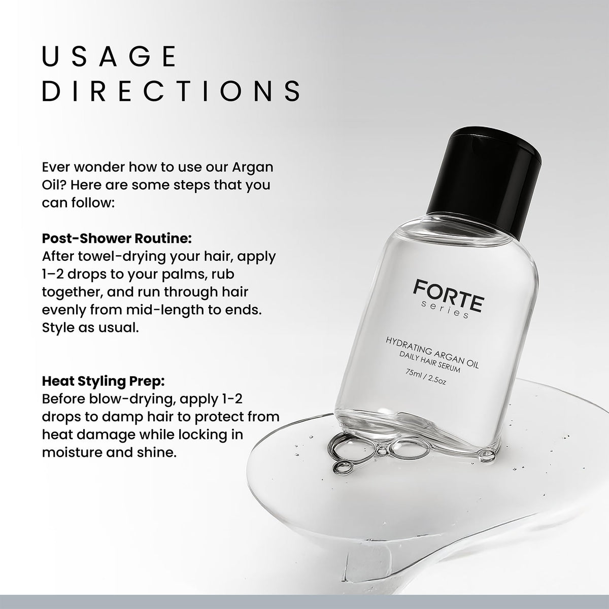 Alex Costa bottle beside ruler showing 75ml travel-friendly size