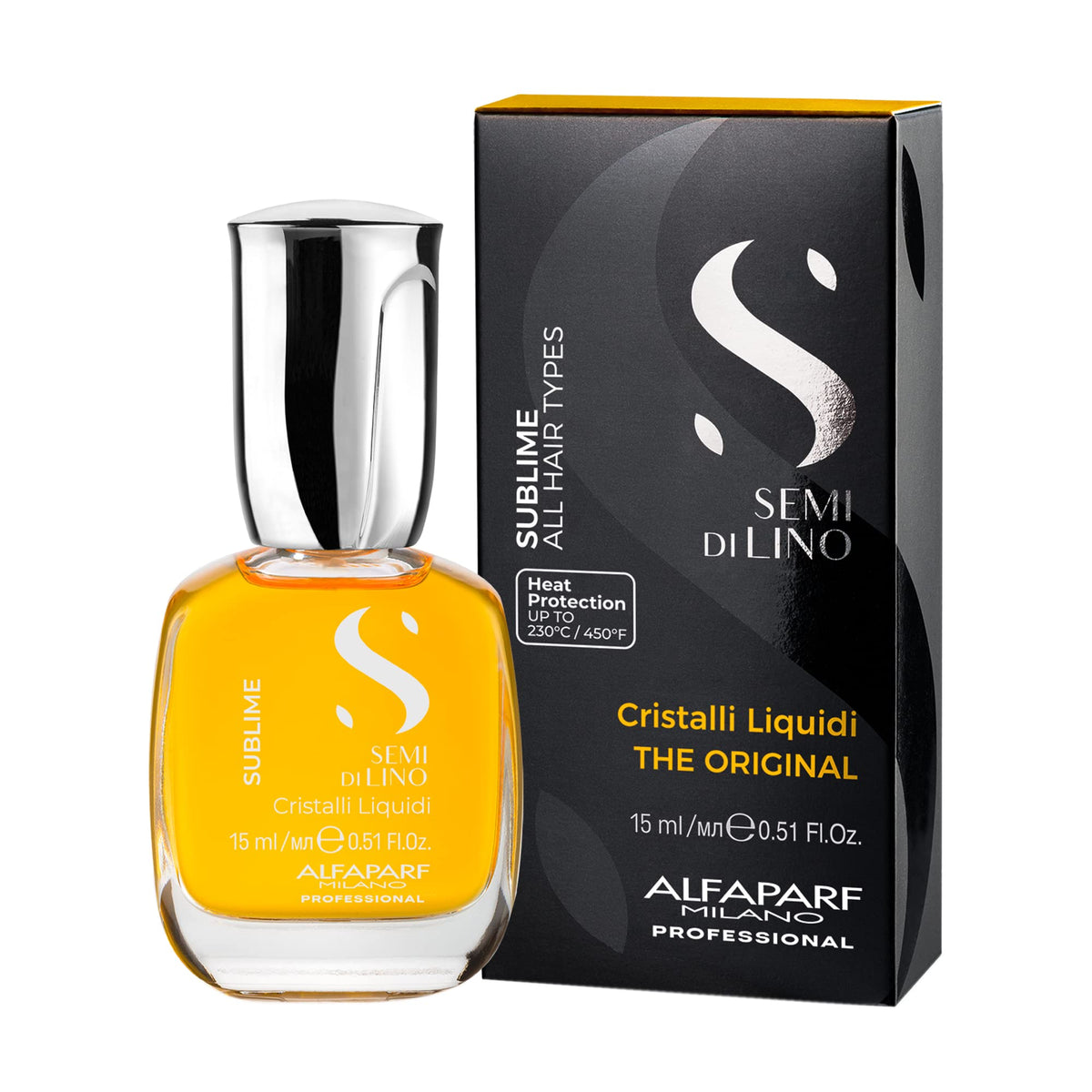 ALFAPARF MILANO pouring drops of Cristalli Liquidi with precise control for lightweight application