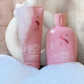 ALFAPARF MILANO lifestyle bathroom setup showing salon-quality routine at home