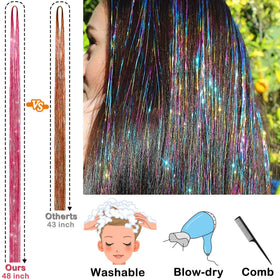 ALFIE DARLING 48-inch tinsel strand detail for customizable trimming benefit