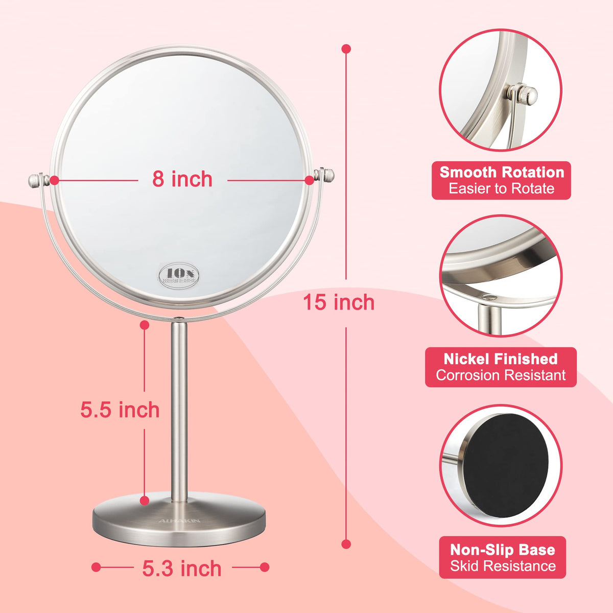 ALHAKIN weighted base with anti-slip pad for steady use